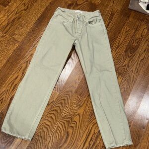 Moussy Women's Straight Leg Jeans in Light Green